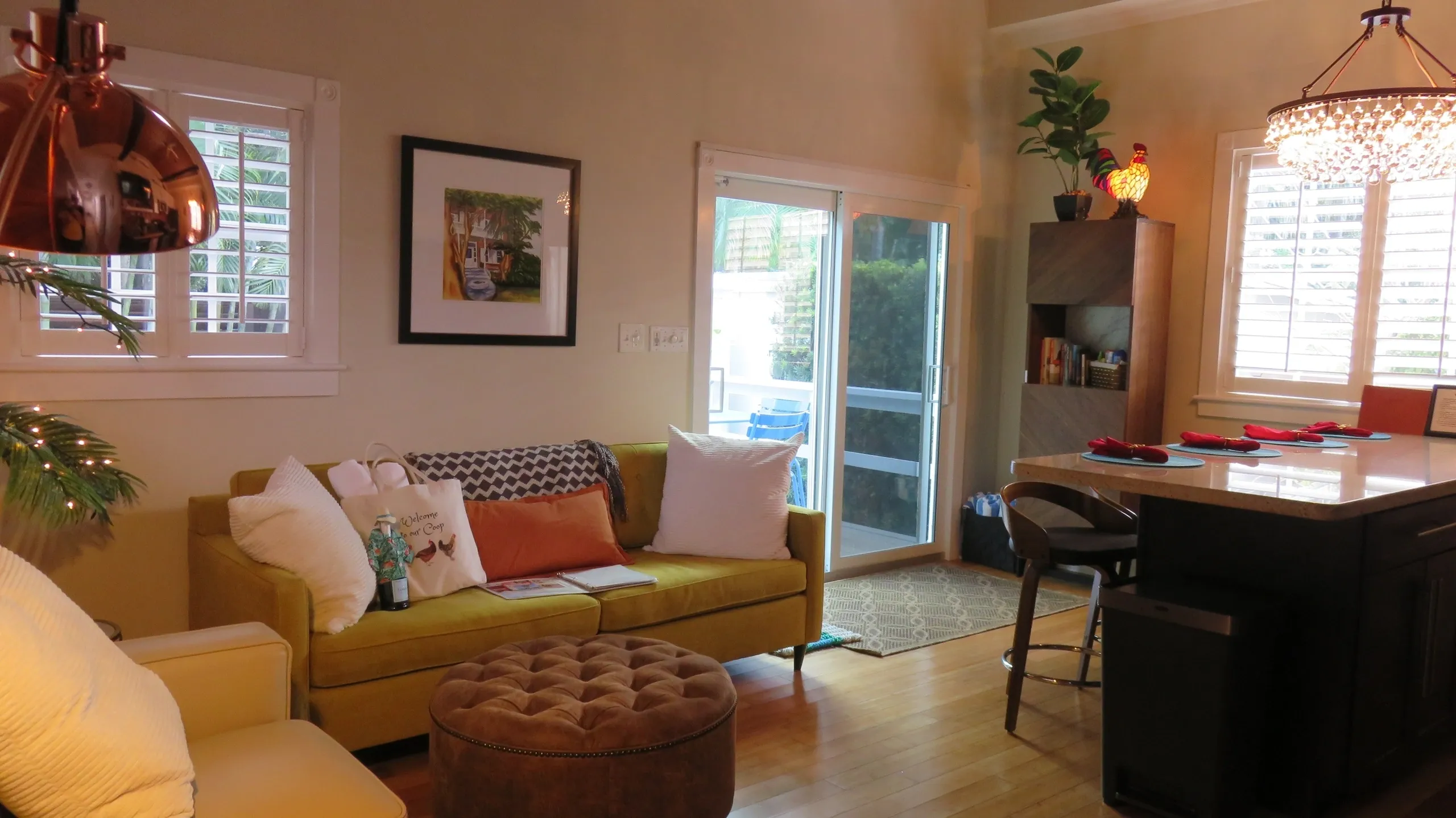 Cozy living room with modern decor elements.