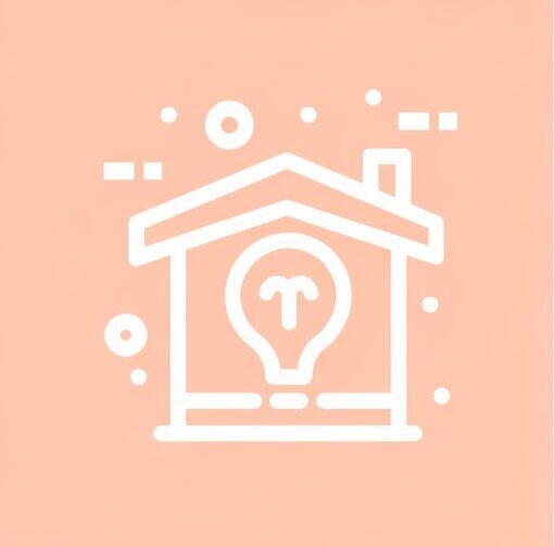 House icon with light bulb inside.